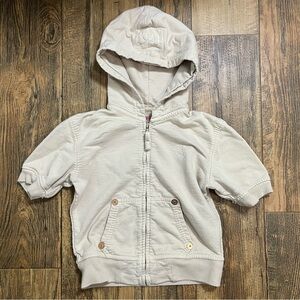 True Religion Girl's XL Clay/Cream Short Sleeve Hoodie Thick Thread Full Zip